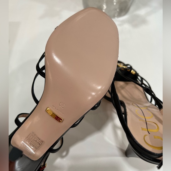 GUCCI Isa crystal-embellished leather slingback sandals EU:39 - Picture 6 of 12